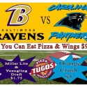 Ravens vs Panthers NFL Game at Pizza Tugos ad