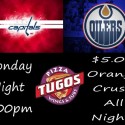 NHL Caps vs Oilers Game at Pizza Tugos ad