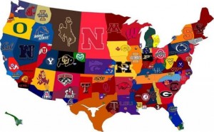 College Football Logo on Each State