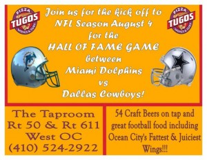 NFL Hall of Fame Game at Pizza Tugos in Ocean City!