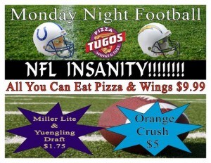 Tugos Monday Football Insanity Special ad