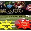 Steelers vs. Redskins Game at Pizza Tugos ad