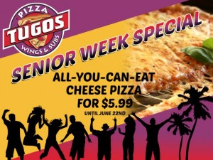 Senior Week Special at Pizza Tugos in Ocean City ad