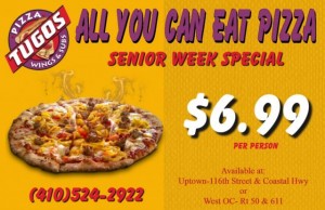 Ocean City Senior Week Special-ALL YOU CAN EAT PIZZA!