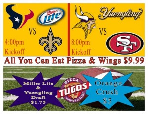NFL AUCE Special at Pizza Tugos ad