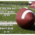 NFL Insanity Special $9.99 AUCE at Pizza Tugos ad