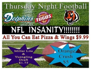 NFL Insanity at Pizza Tugos in OCMD-Thursday October 31, 2013!