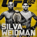 A flyer to watch UFC 162 Silva vs Weidman at Pizza Tugos in Ocean City, MD