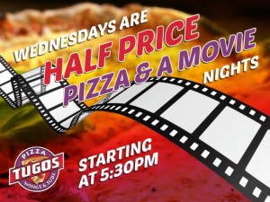 Wednesday Movie Night at Pizza Tugos in Ocean City ad