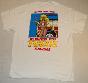 Pizza Tugos Delivery Shirt Back