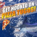 A White Marlin in Ocean City, MD with the text "Get Hooked on Pizza Tugos"