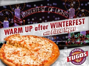 A display from the Winterfest of Lights in Ocean City and a pizza